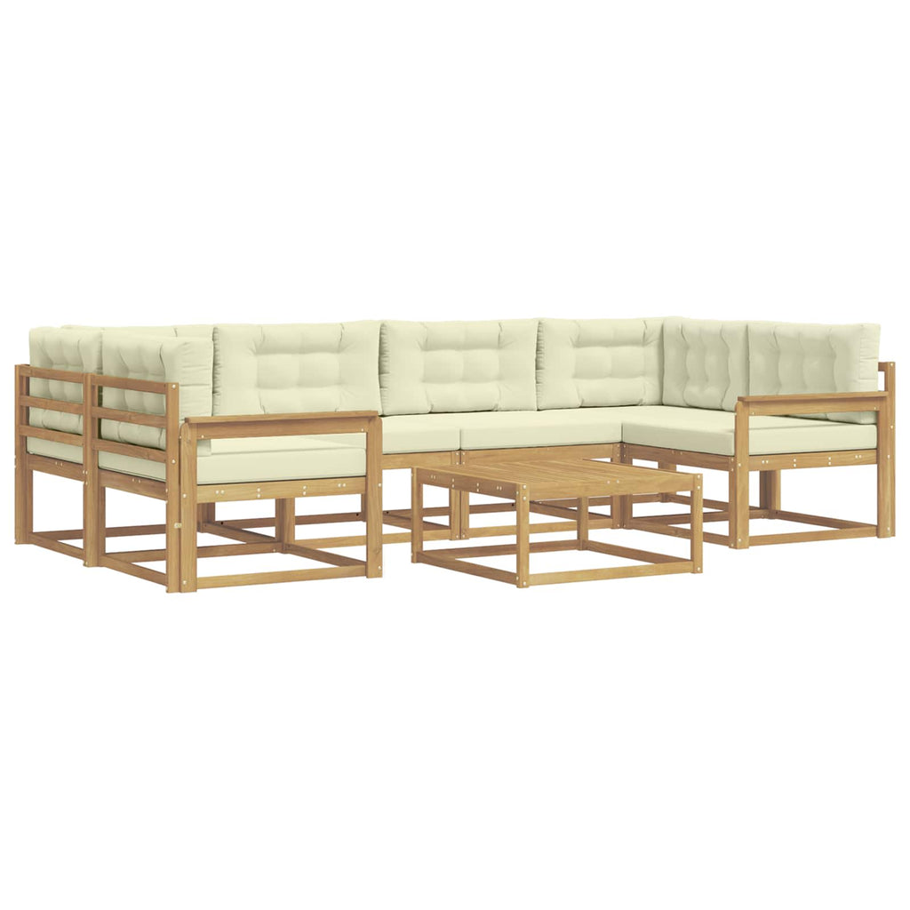 Outdoor-Sofagarnitur mit Kissen 5 pcs Weiß und Creme