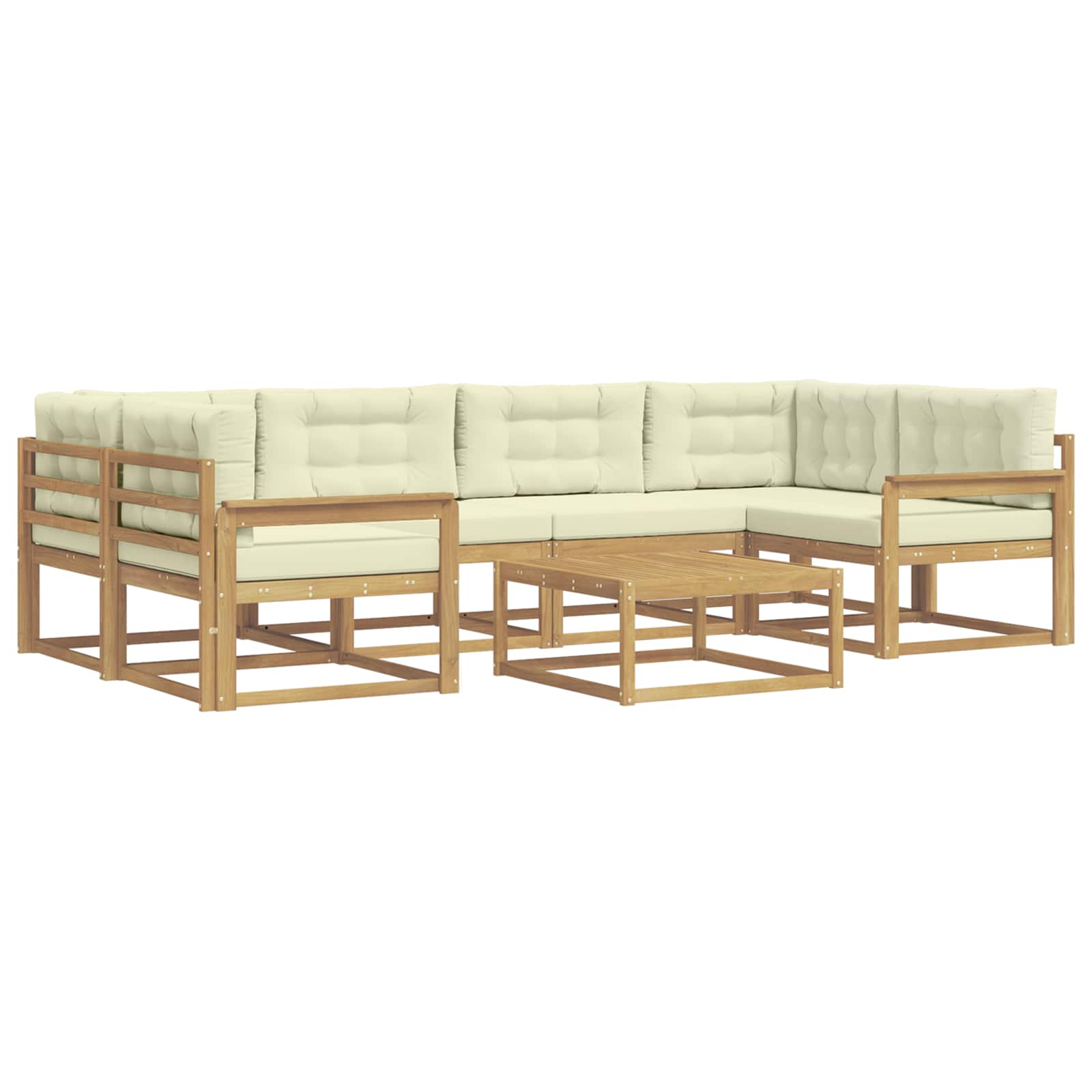 Outdoor-Sofagarnitur mit Kissen 5 pcs Weiß und Creme