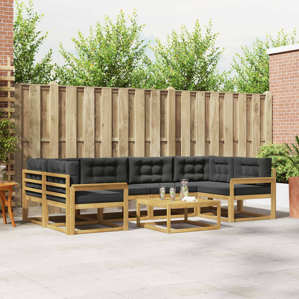 Outdoor-Sofagarnitur mit Kissen 5 pcs Weiß und Anthrazit