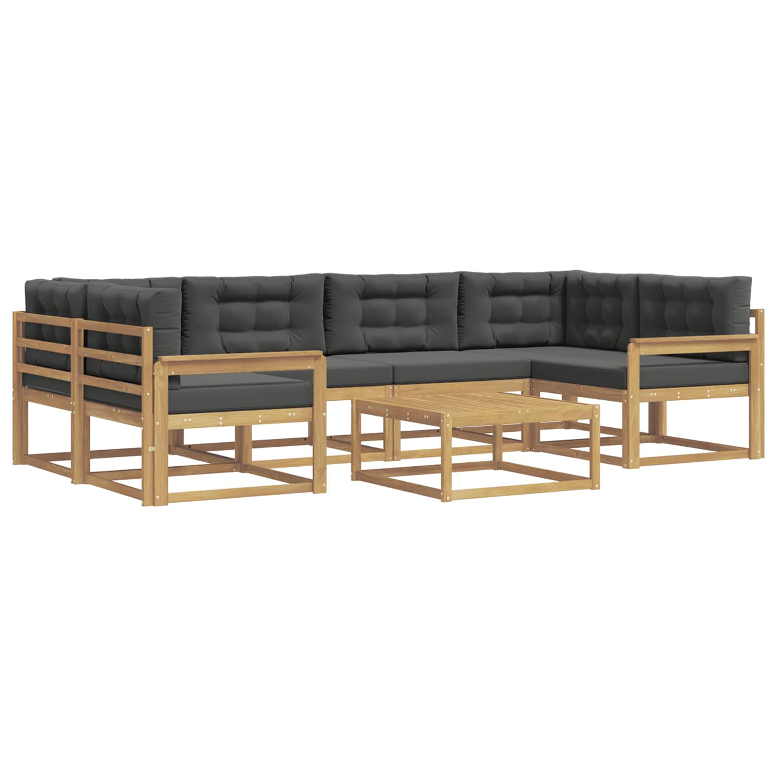 Outdoor-Sofagarnitur mit Kissen 5 pcs Weiß und Anthrazit