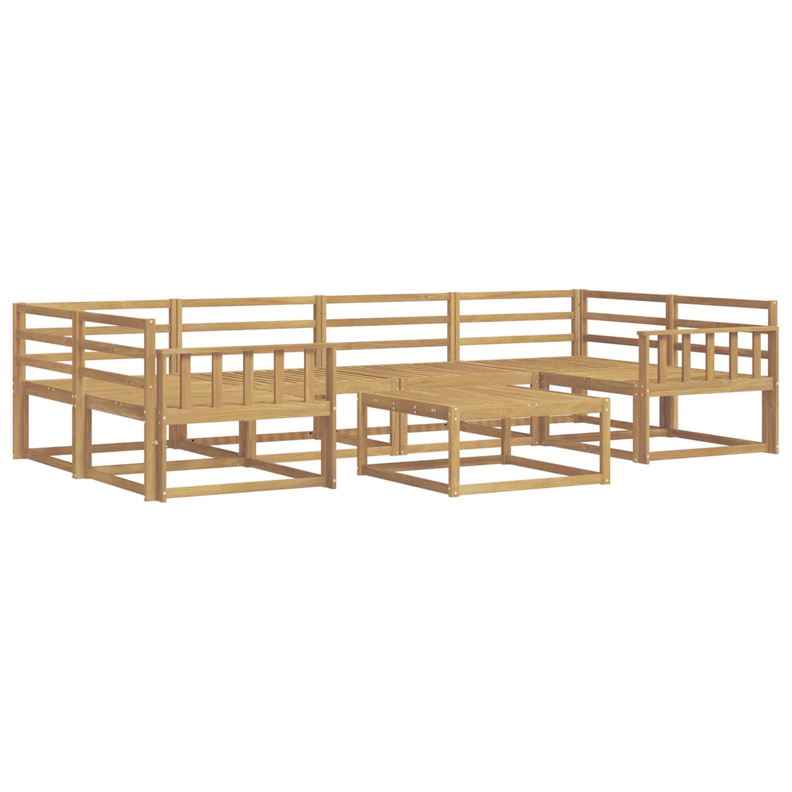 Outdoor-Sofagarnitur 7 pcs Weiß