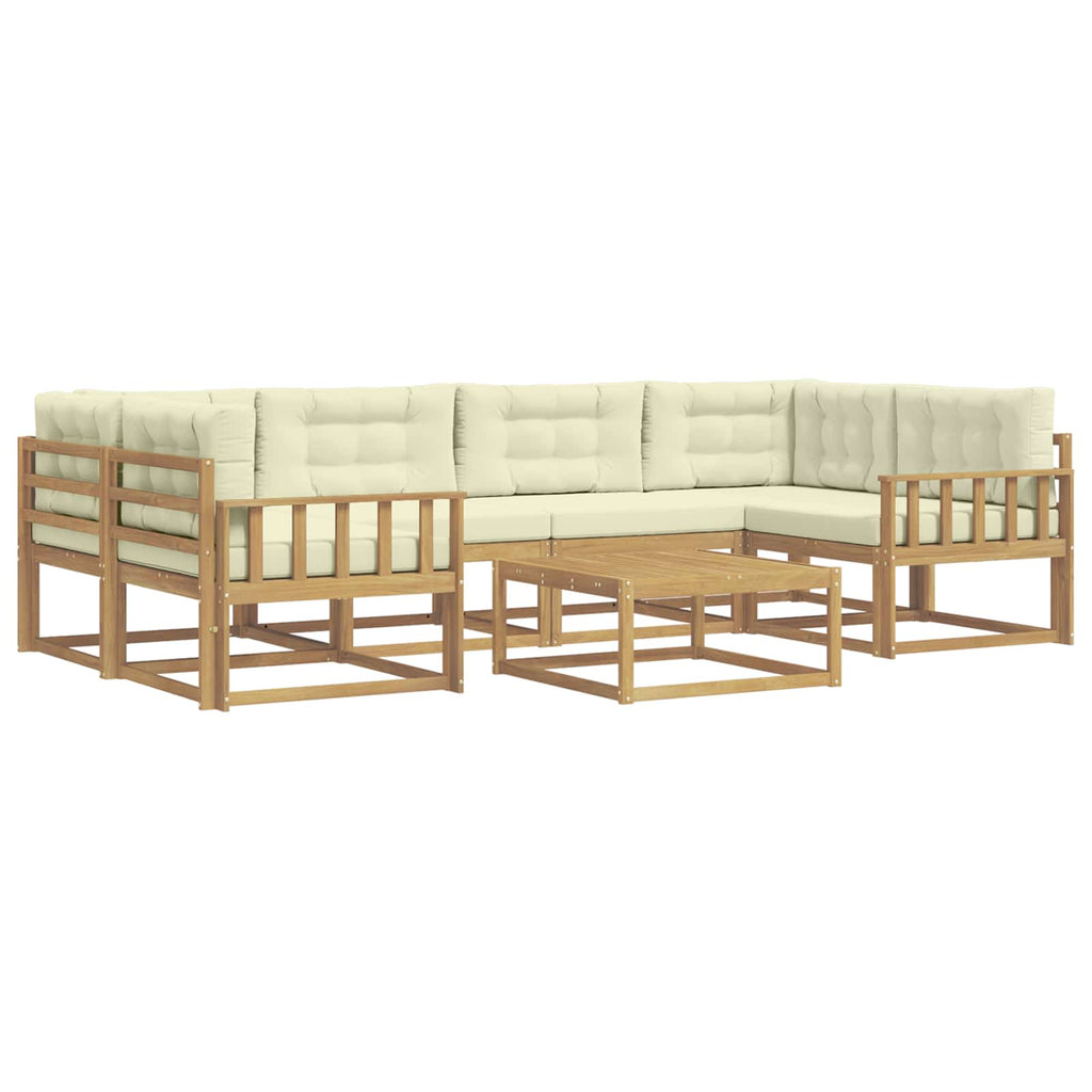 Outdoor-Sofagarnitur mit Kissen 5 pcs Weiß und Creme