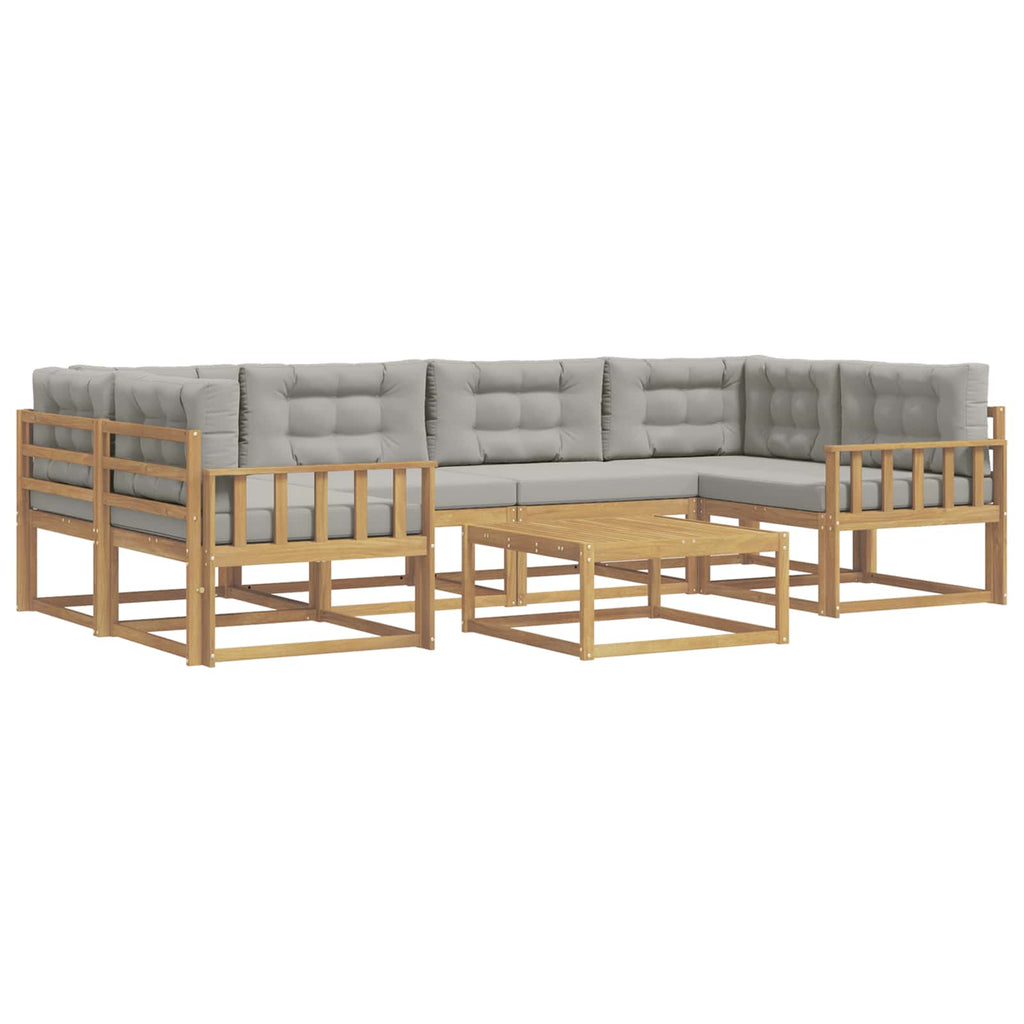 Outdoor-Sofagarnitur mit Kissen 5 pcs Weiß und Hellgrau
