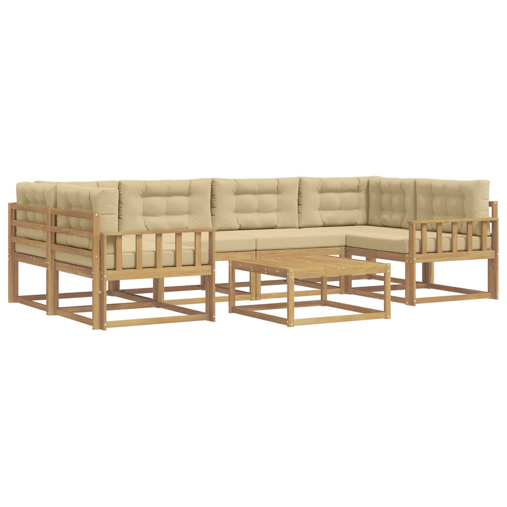 Outdoor-Sofagarnitur mit Kissen 5 pcs Weiß und Beige