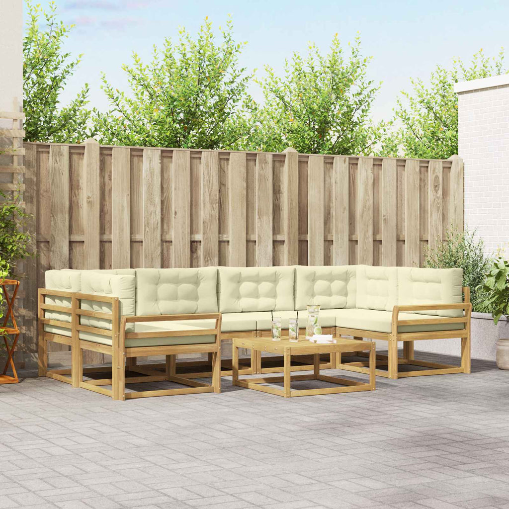 Outdoor-Sofagarnitur mit Kissen 5 pcs Weiß und Creme