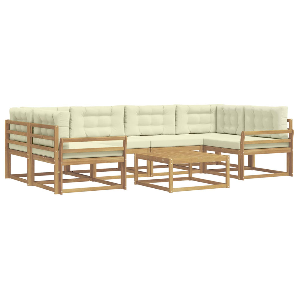 Outdoor-Sofagarnitur mit Kissen 5 pcs Weiß und Creme