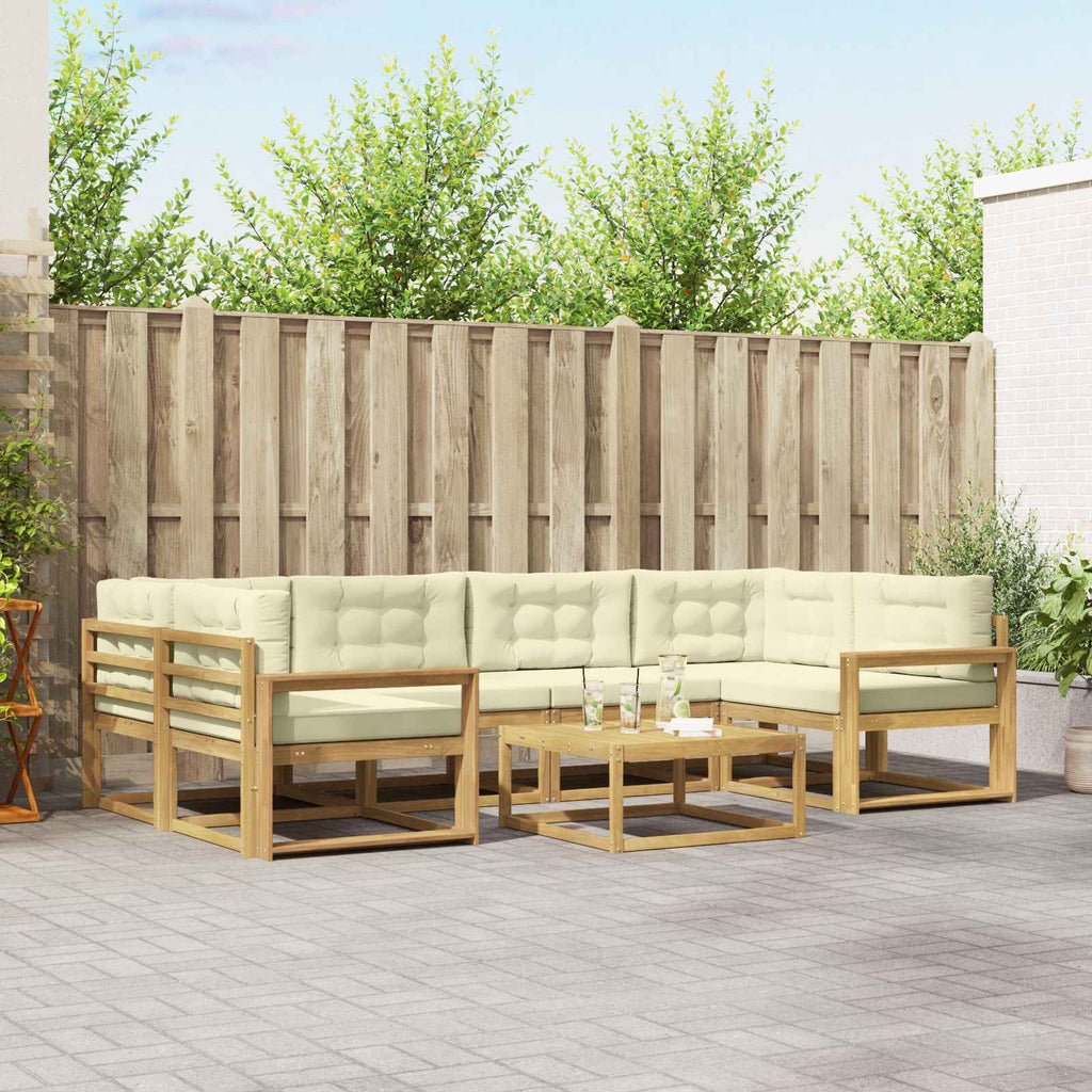 Outdoor-Sofagarnitur mit Kissen 5 pcs Weiß und Creme