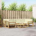 Outdoor-Sofagarnitur mit Kissen 5 pcs Weiß und Creme