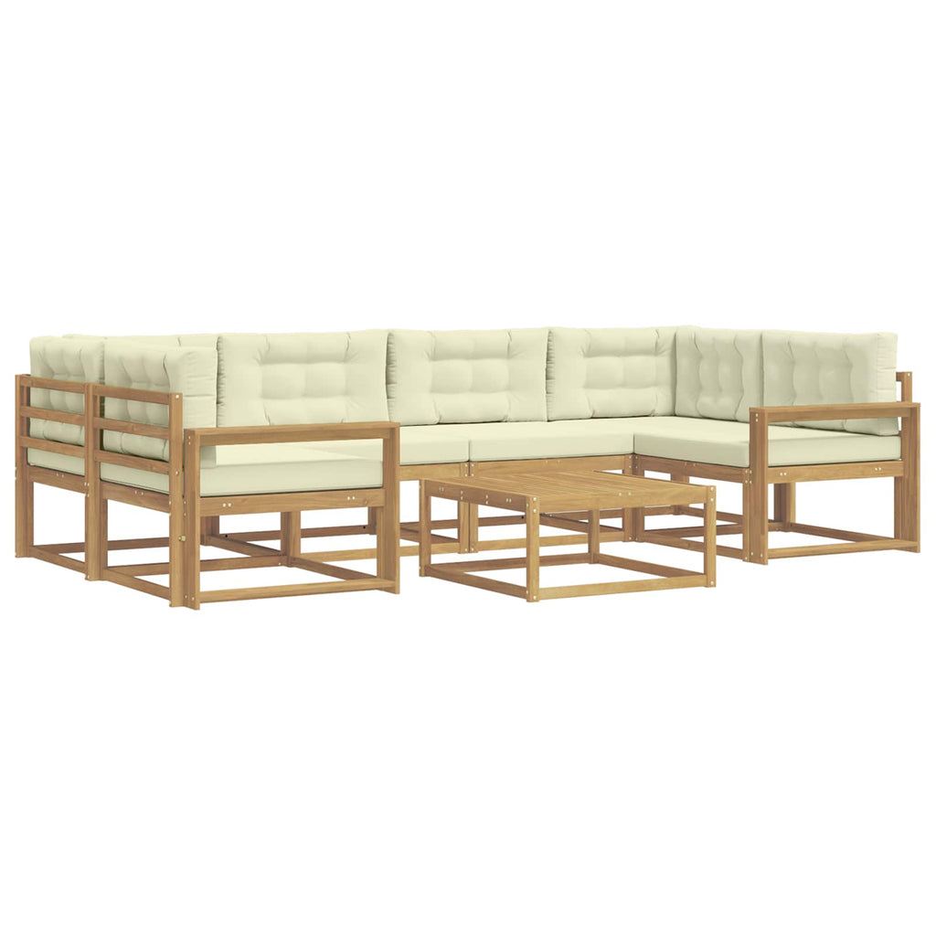 Outdoor-Sofagarnitur mit Kissen 5 pcs Weiß und Creme