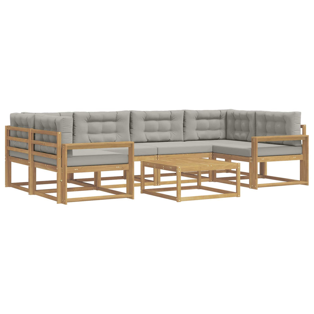 Outdoor-Sofagarnitur mit Kissen 5 pcs Weiß und Hellgrau