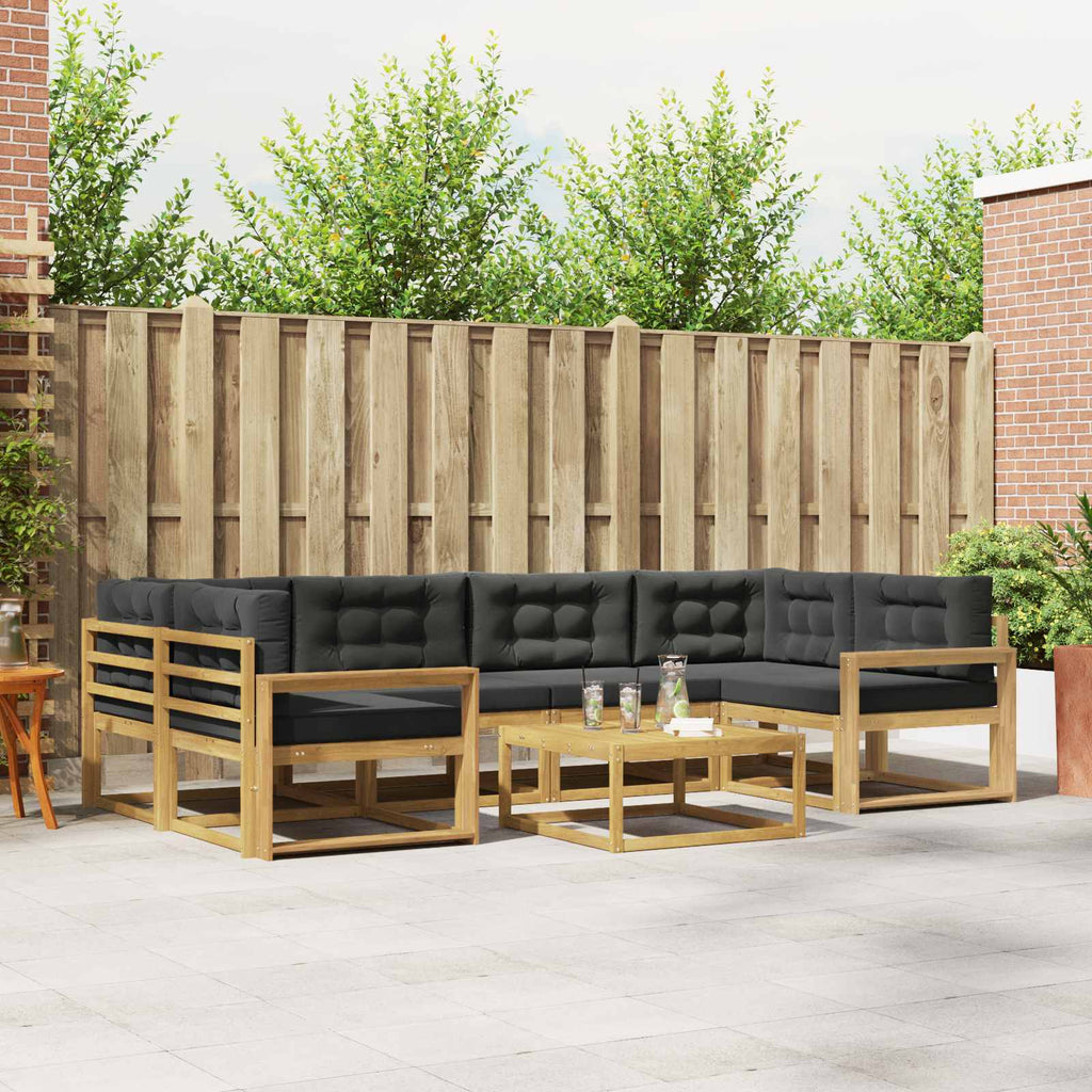 Outdoor-Sofagarnitur mit Kissen 5 pcs Weiß und Anthrazit