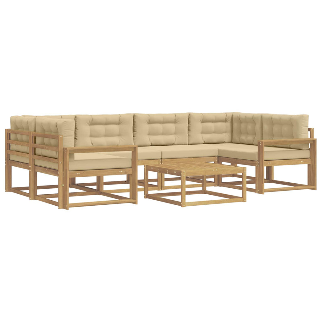 Outdoor-Sofagarnitur mit Kissen 5 pcs Weiß und Beige