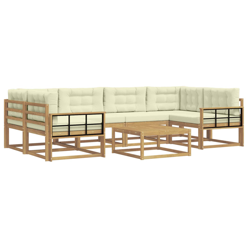 Outdoor-Sofagarnitur mit Kissen 5 pcs Weiß und Creme