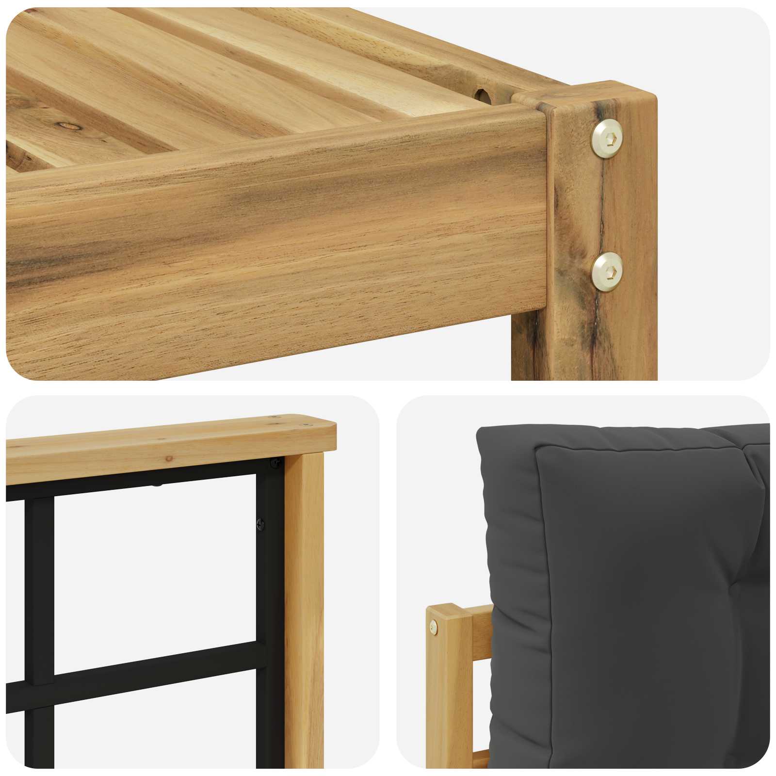 Outdoor-Sofagarnitur mit Kissen 5 pcs Weiß und Anthrazit
