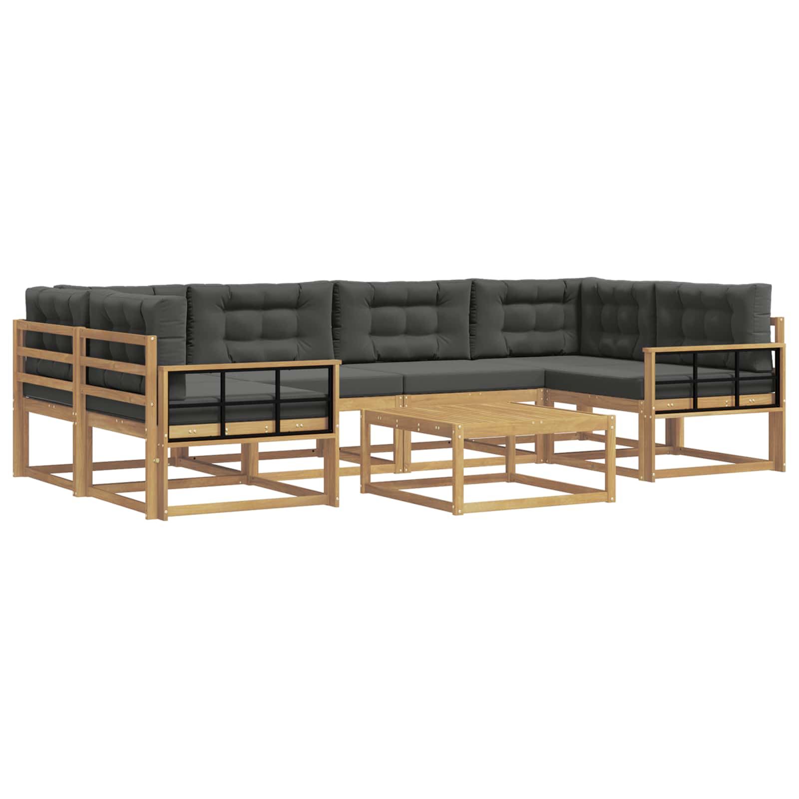 Outdoor-Sofagarnitur mit Kissen 5 pcs Weiß und Anthrazit