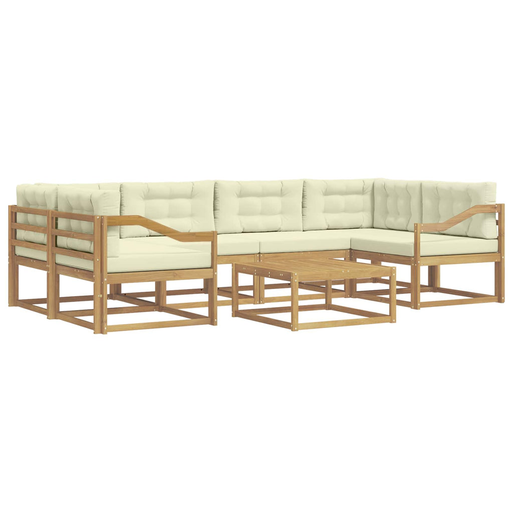 Outdoor-Sofagarnitur mit Kissen 5 pcs Weiß und Creme
