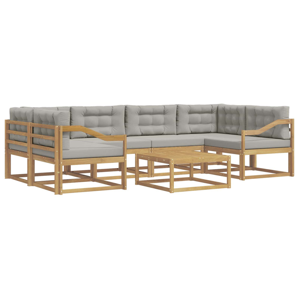 Outdoor-Sofagarnitur mit Kissen 5 pcs Weiß und Hellgrau