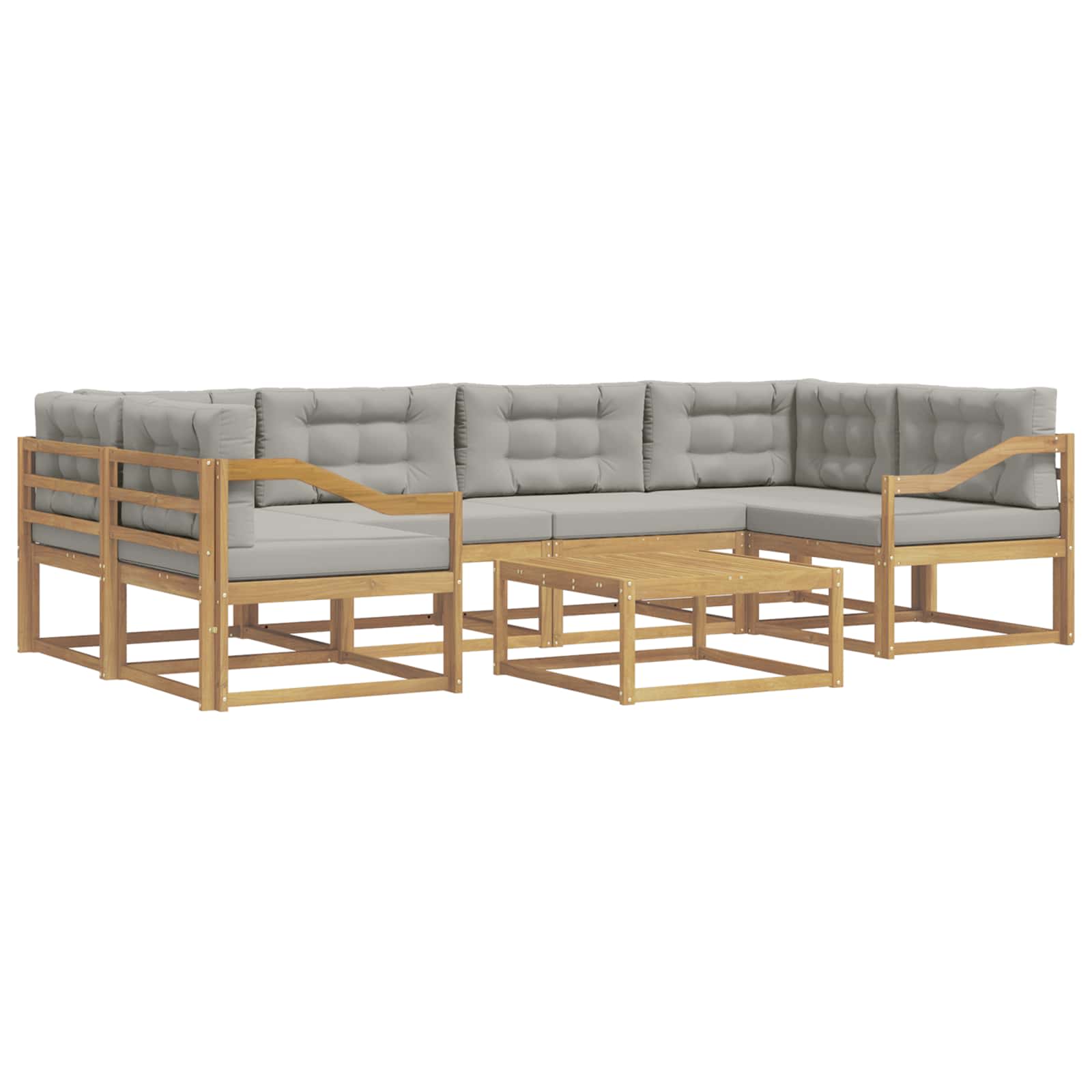 Outdoor-Sofagarnitur mit Kissen 5 pcs Weiß und Hellgrau
