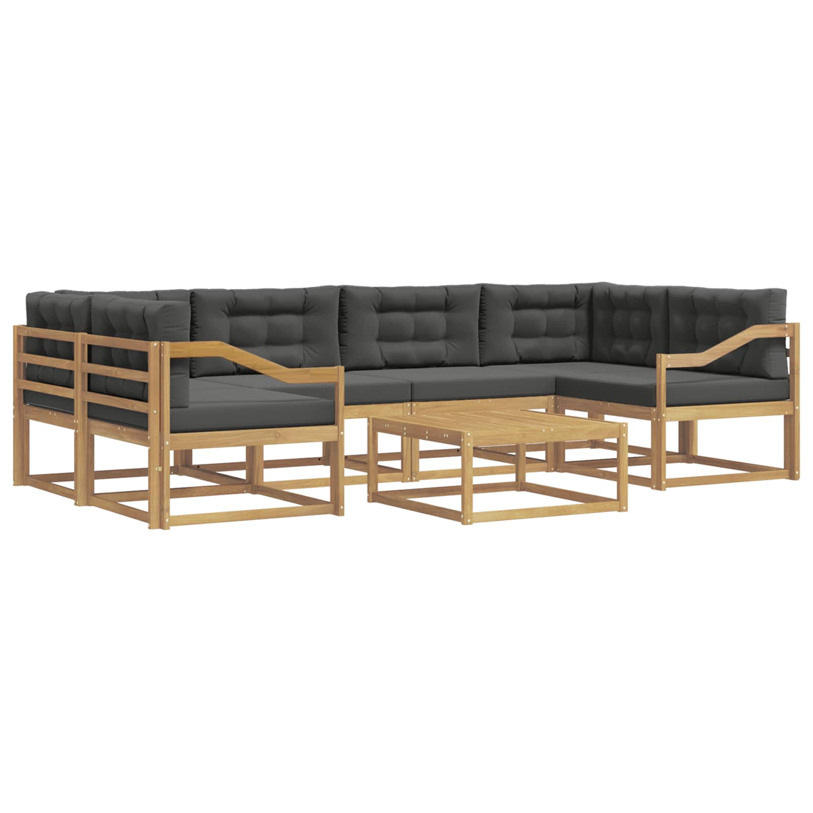 Outdoor-Sofagarnitur mit Kissen 5 pcs Weiß und Anthrazit