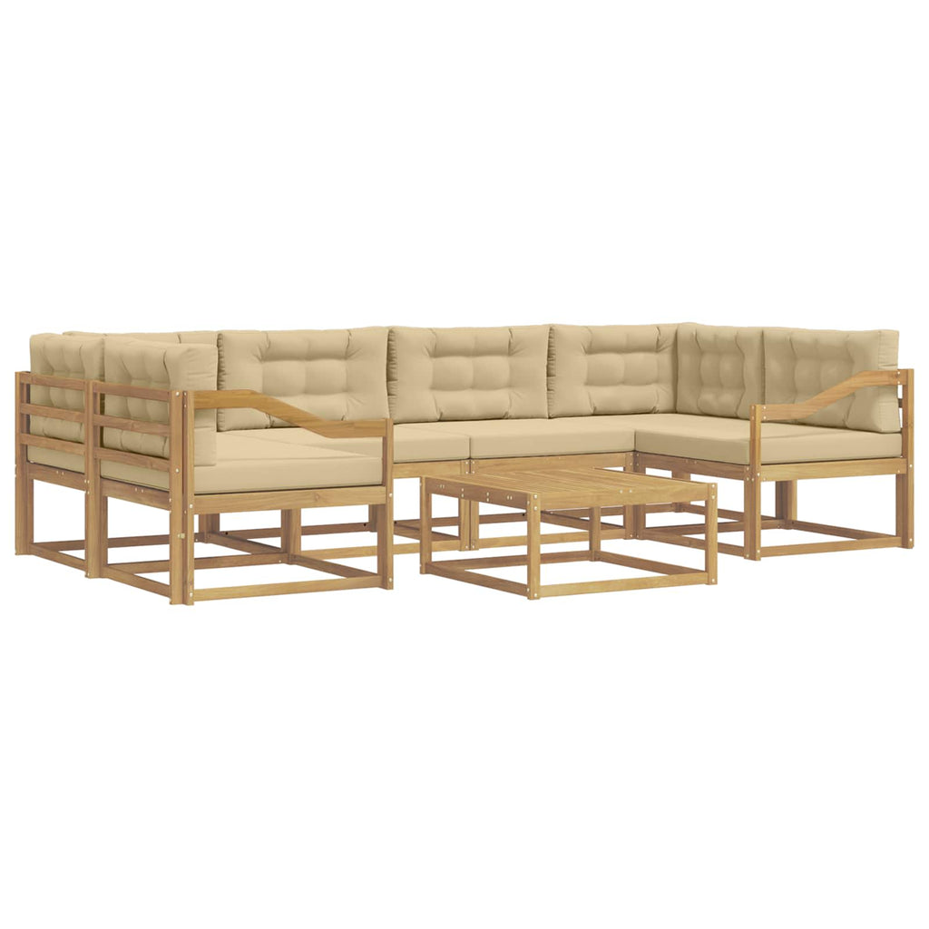 Outdoor-Sofagarnitur mit Kissen 5 pcs Weiß und Beige