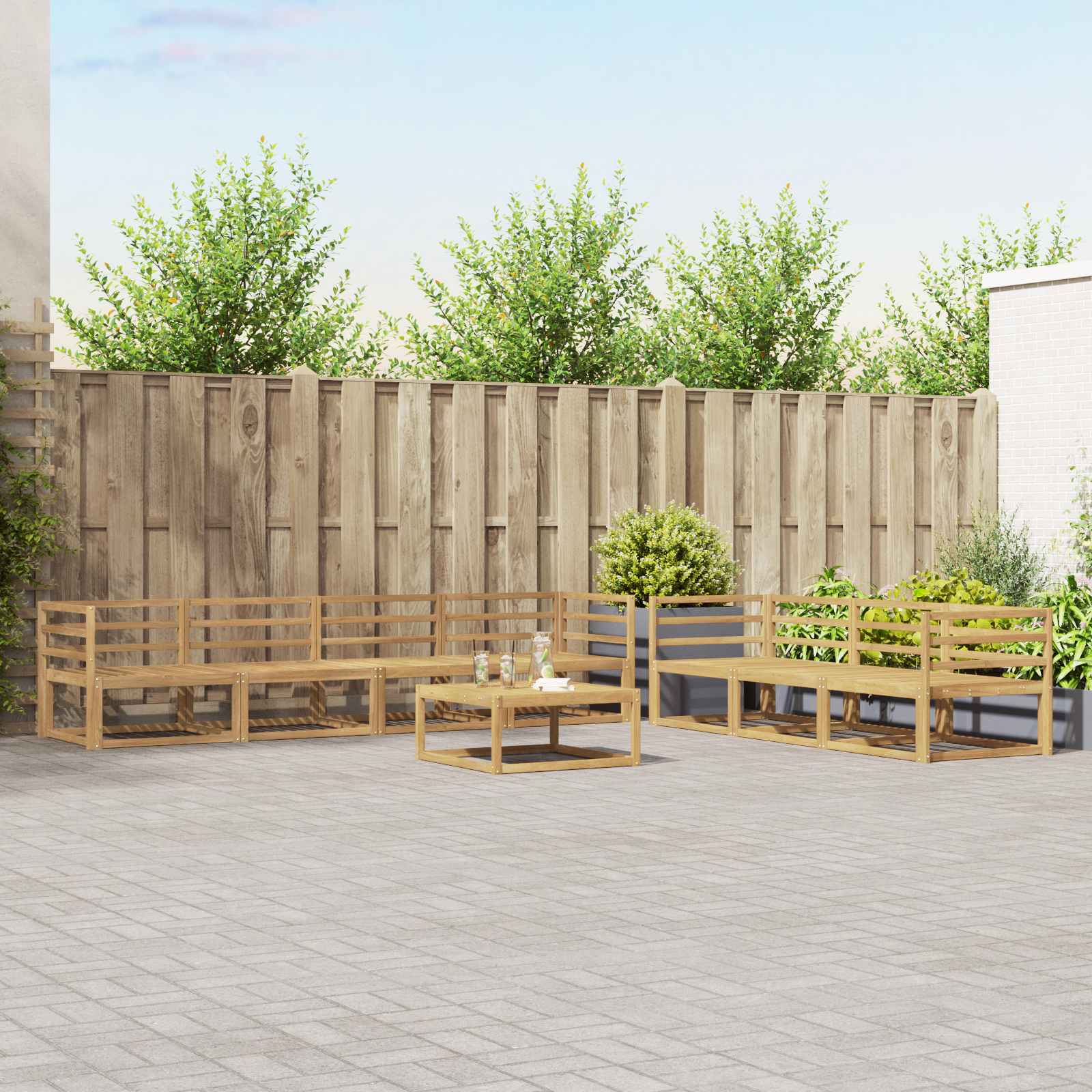 Outdoor-Sofagarnitur 8 pcs Weiß