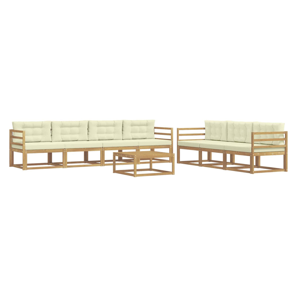 Outdoor-Sofagarnitur mit Kissen 7 pcs Weiß und Creme
