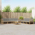 Outdoor-Sofagarnitur mit Kissen 7 pcs Weiß und Hellgrau