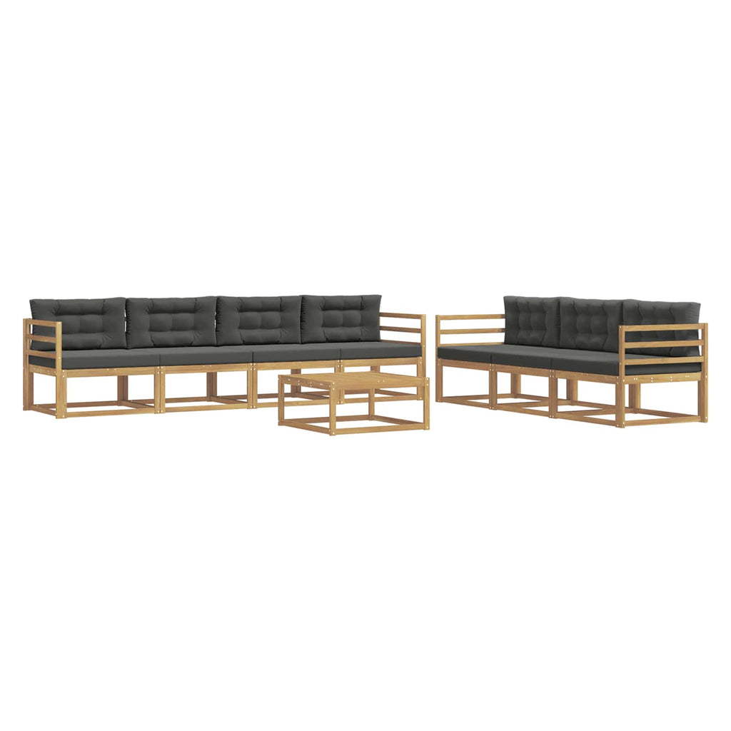Outdoor-Sofagarnitur mit Kissen 7 pcs Weiß und Anthrazit