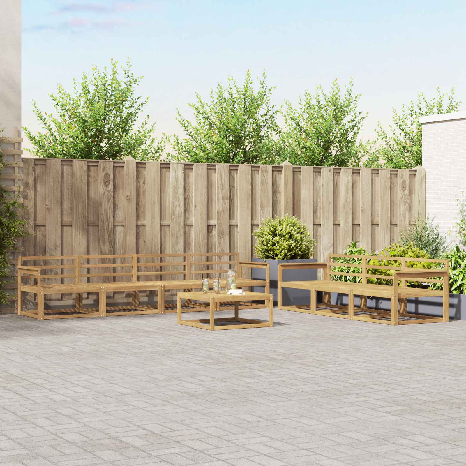 Outdoor-Sofagarnitur 8 pcs Weiß
