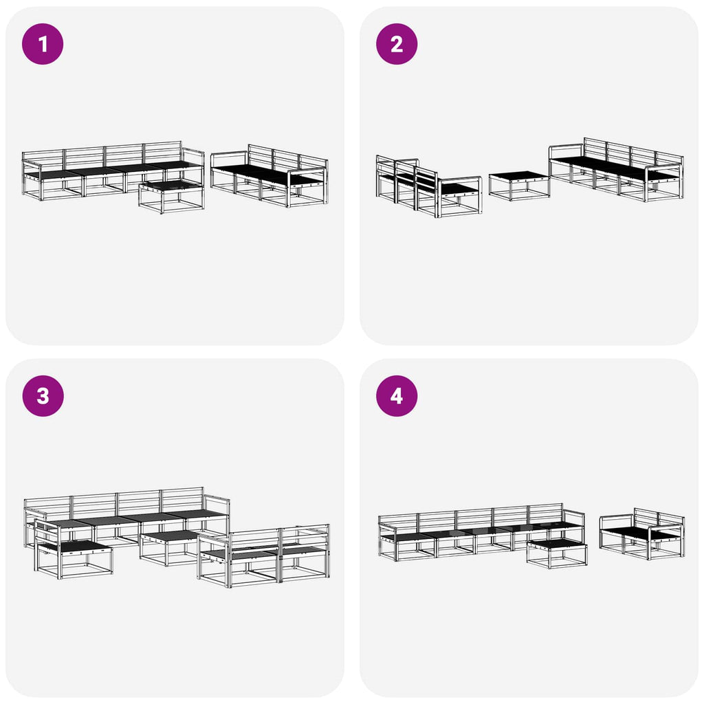 Outdoor-Sofagarnitur 8 pcs Weiß