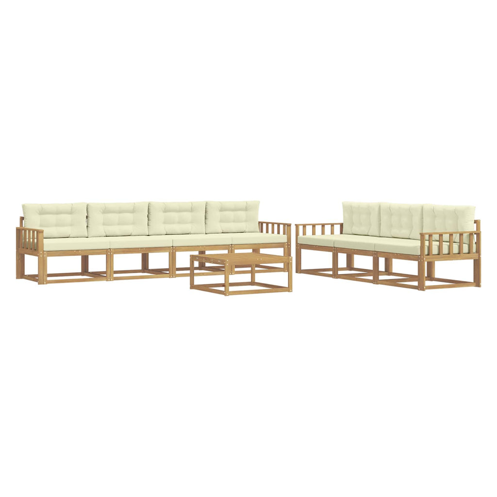 Outdoor-Sofagarnitur mit Kissen 7 pcs Weiß und Creme