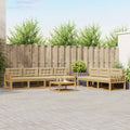 Outdoor-Sofagarnitur mit Kissen 7 pcs Weiß und Beige