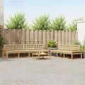 Outdoor-Sofagarnitur mit Kissen 7 pcs Weiß und Beige