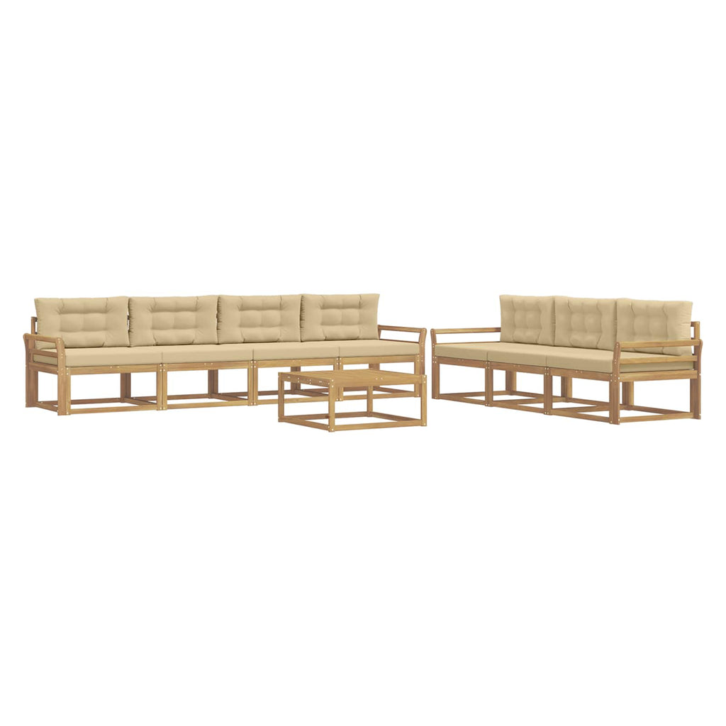 Outdoor-Sofagarnitur mit Kissen 7 pcs Weiß und Beige