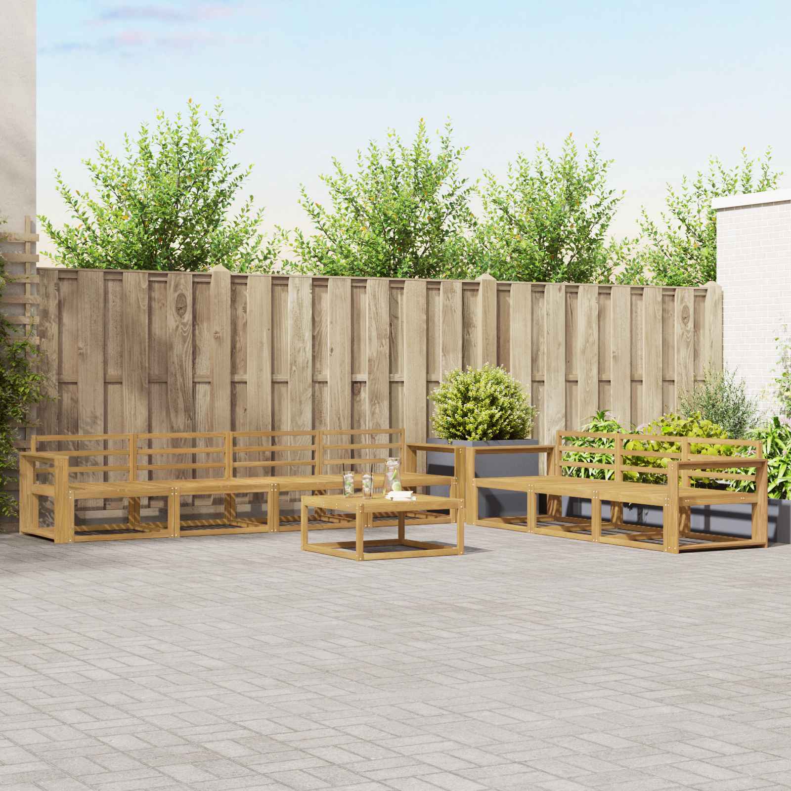 Outdoor-Sofagarnitur 8 pcs Weiß