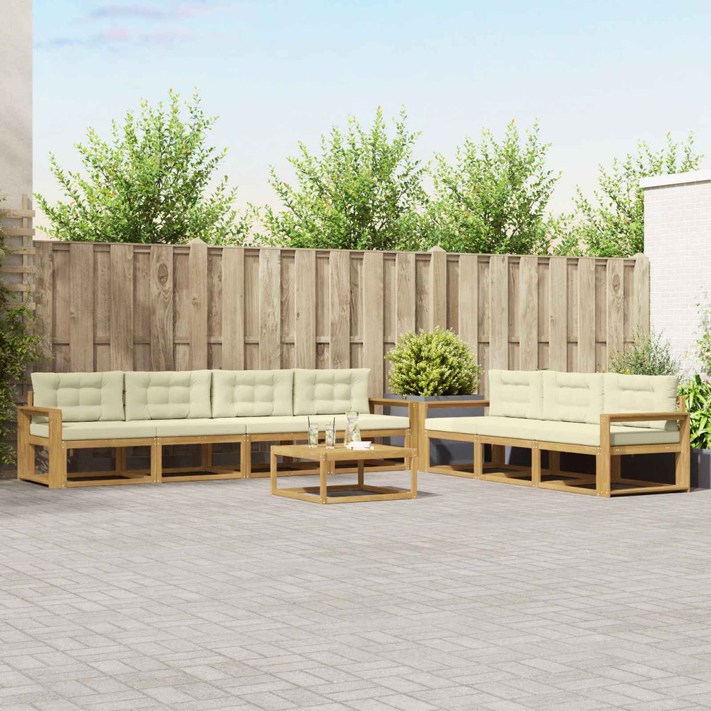 Outdoor-Sofagarnitur mit Kissen 7 pcs Weiß und Creme