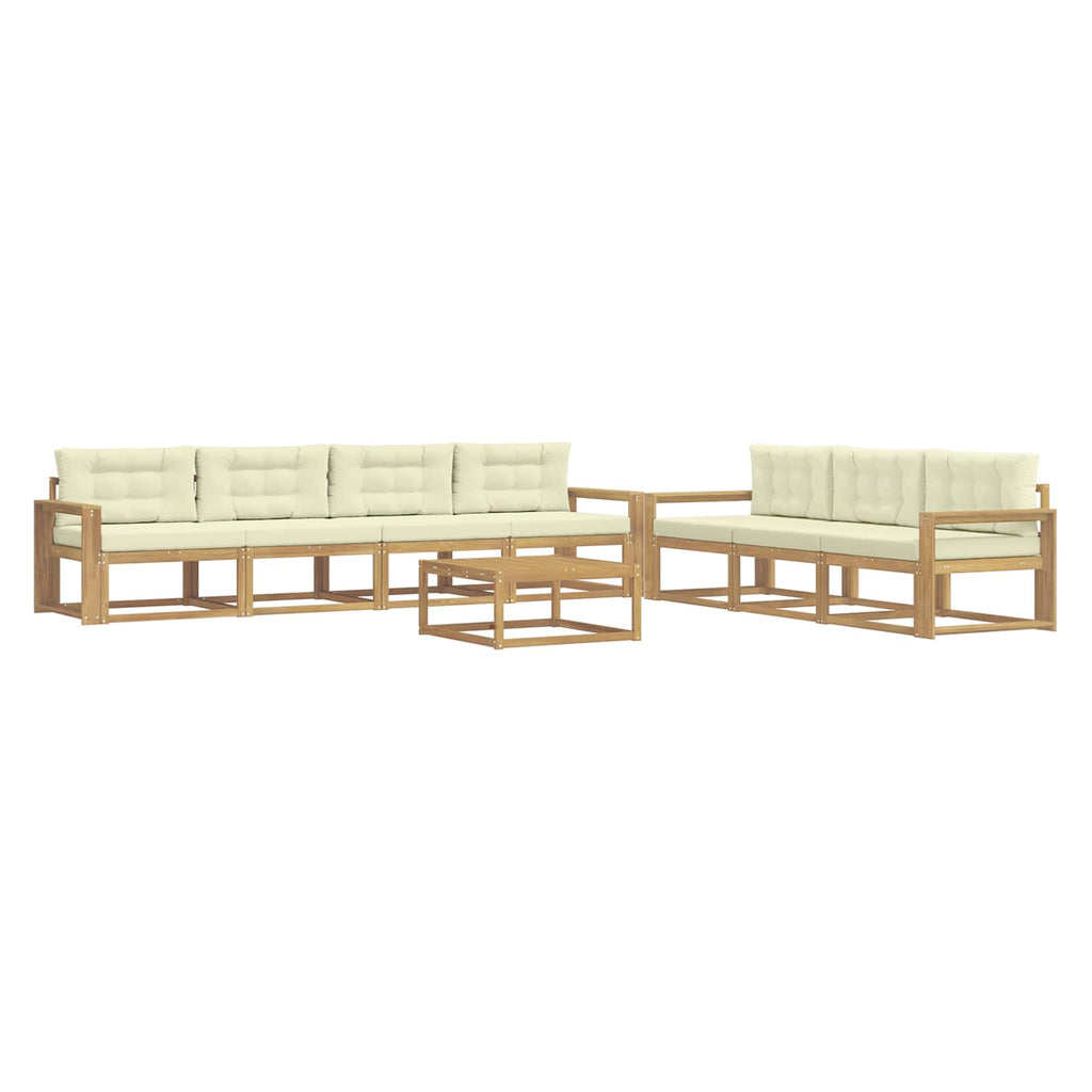 Outdoor-Sofagarnitur mit Kissen 7 pcs Weiß und Creme