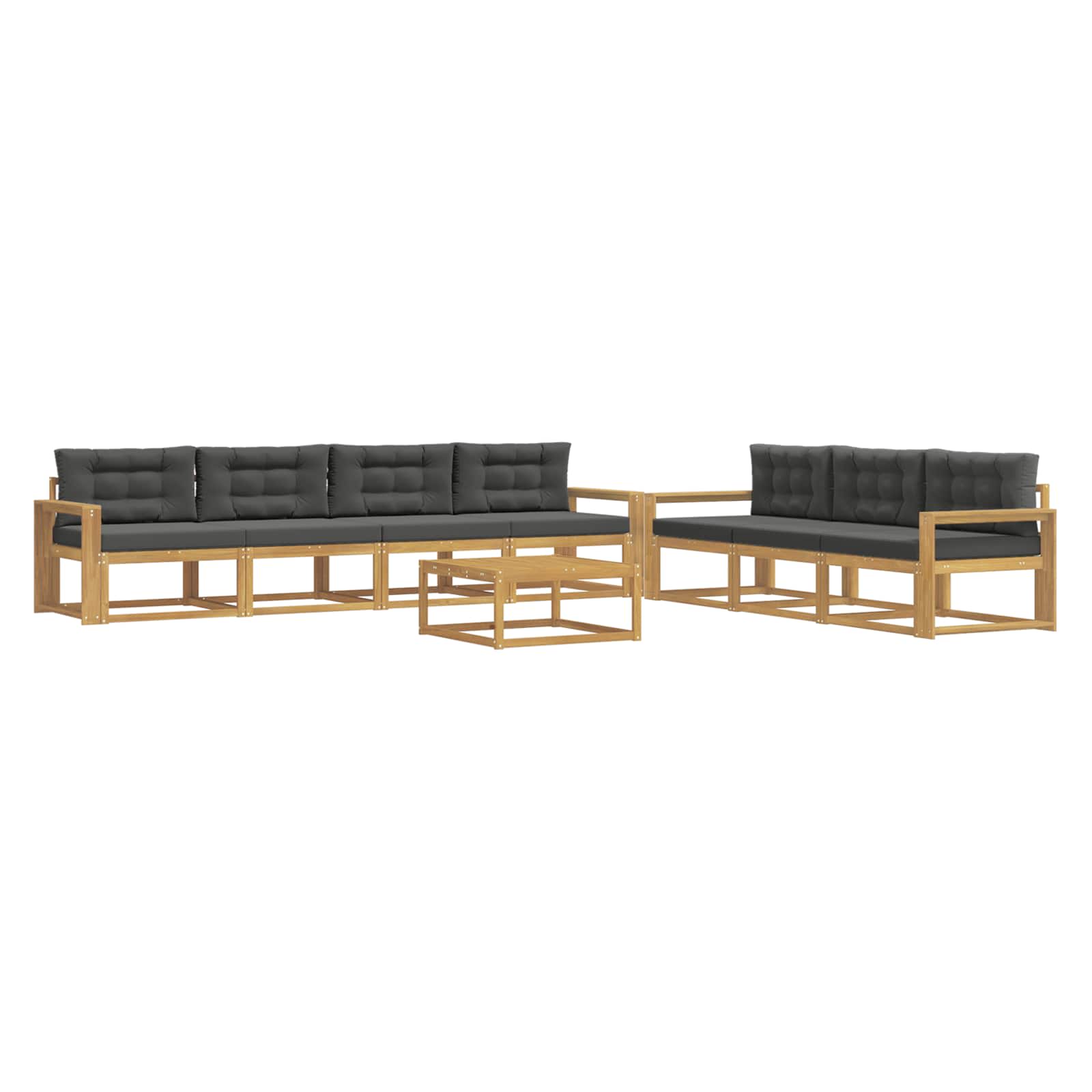 Outdoor-Sofagarnitur mit Kissen 7 pcs Weiß und Anthrazit