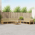 Outdoor-Sofagarnitur mit Kissen 7 pcs Weiß und Beige