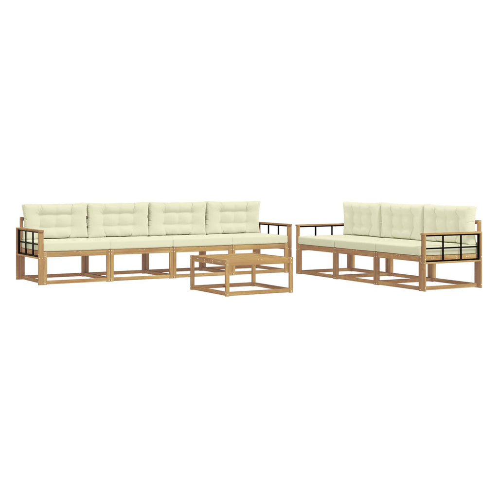 Outdoor-Sofagarnitur mit Kissen 7 pcs Weiß und Creme