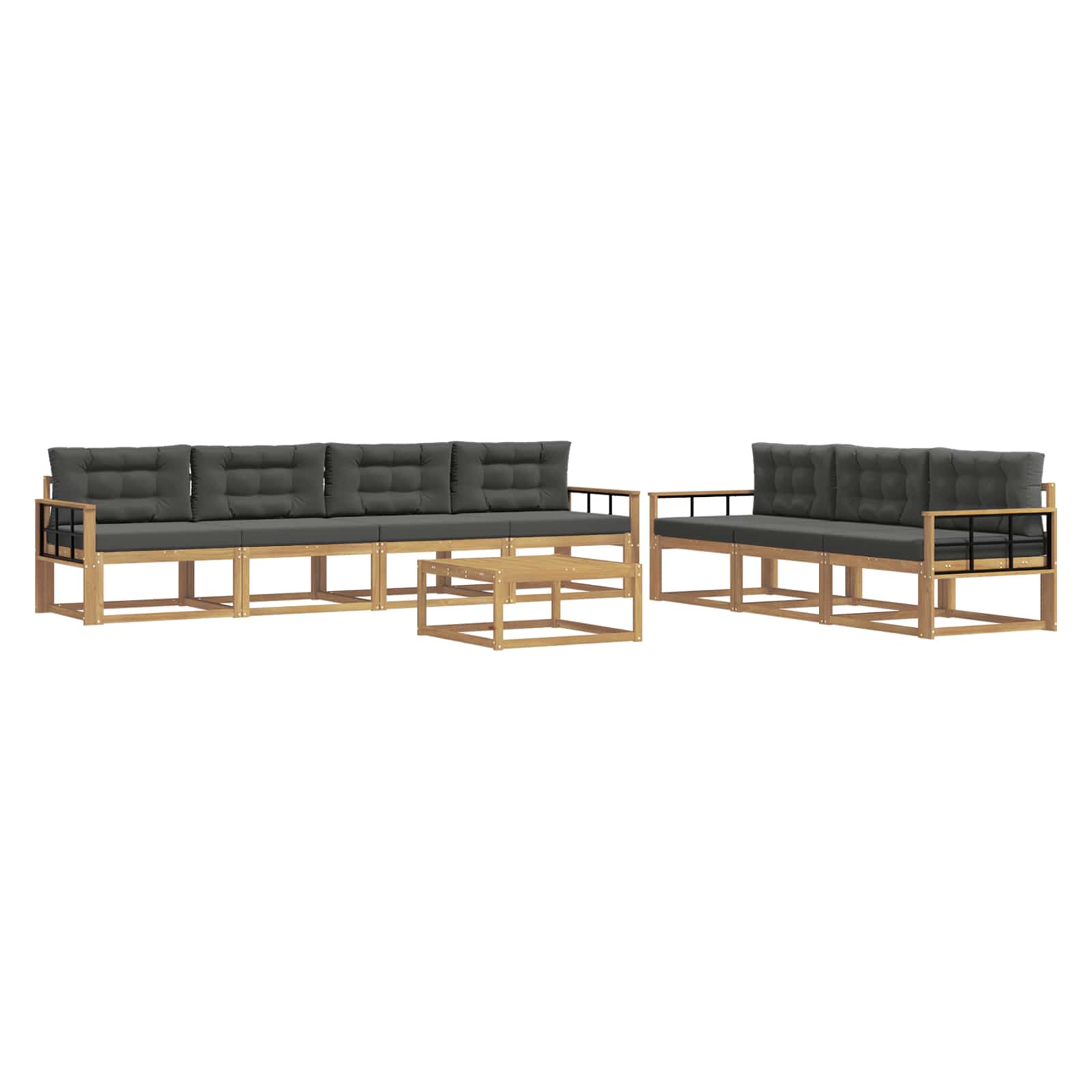 Outdoor-Sofagarnitur mit Kissen 7 pcs Weiß und Anthrazit