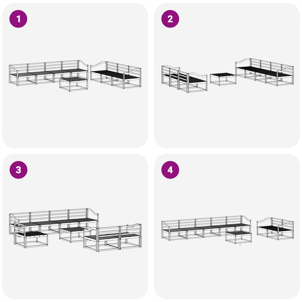 Outdoor-Sofagarnitur 8 pcs Weiß