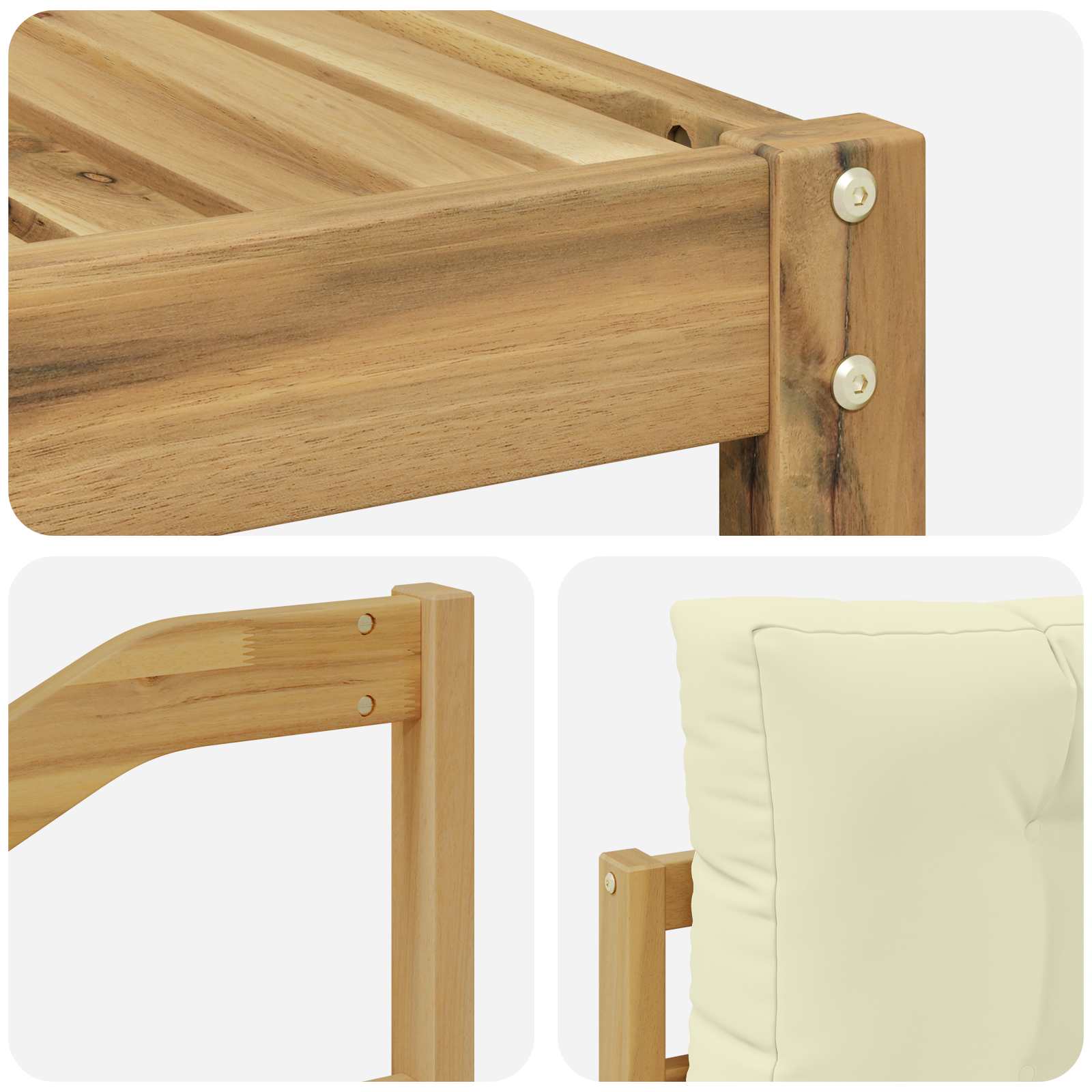 Outdoor-Sofagarnitur mit Kissen 7 pcs Weiß und Creme