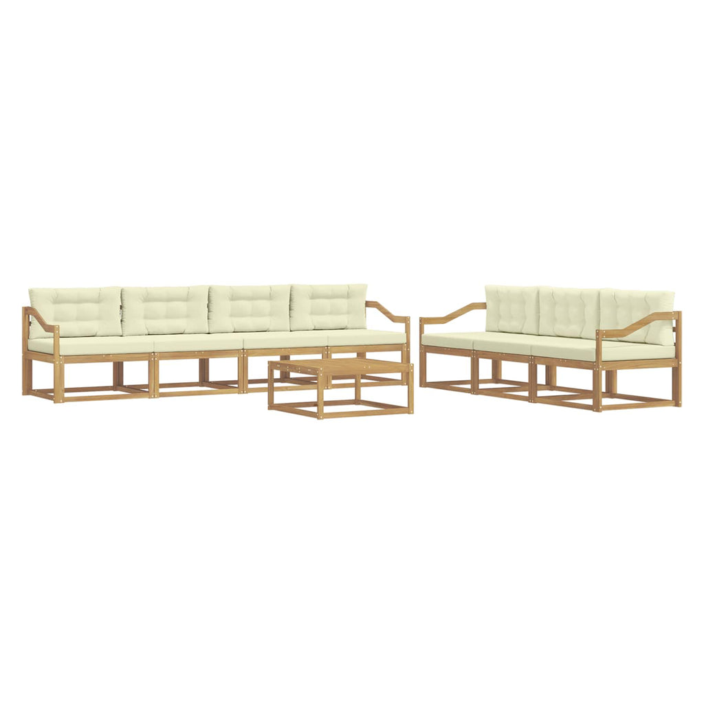 Outdoor-Sofagarnitur mit Kissen 7 pcs Weiß und Creme