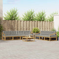 Outdoor-Sofagarnitur mit Kissen 7 pcs Weiß und Hellgrau