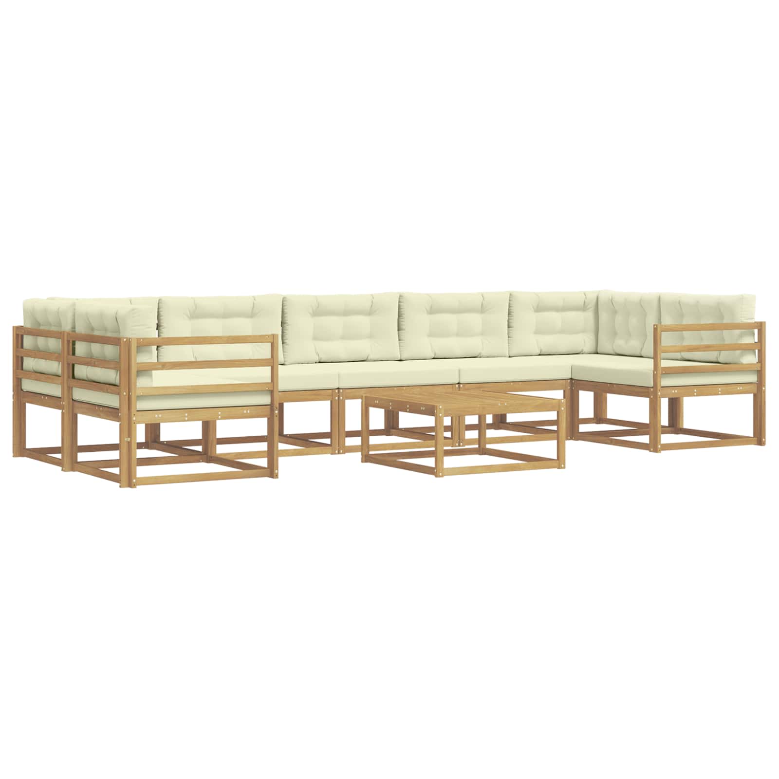 Outdoor-Sofagarnitur mit Kissen 6 pcs Weiß und Creme