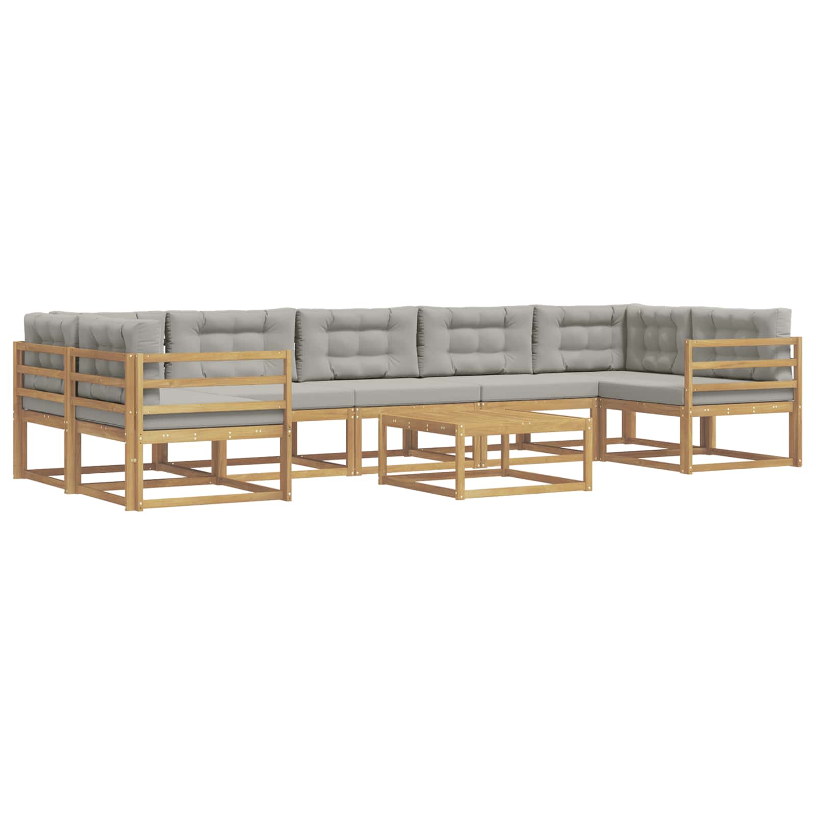 Outdoor-Sofagarnitur mit Kissen 6 pcs Weiß und Hellgrau