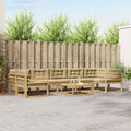 Outdoor-Sofagarnitur mit Kissen 6 pcs Weiß und Beige