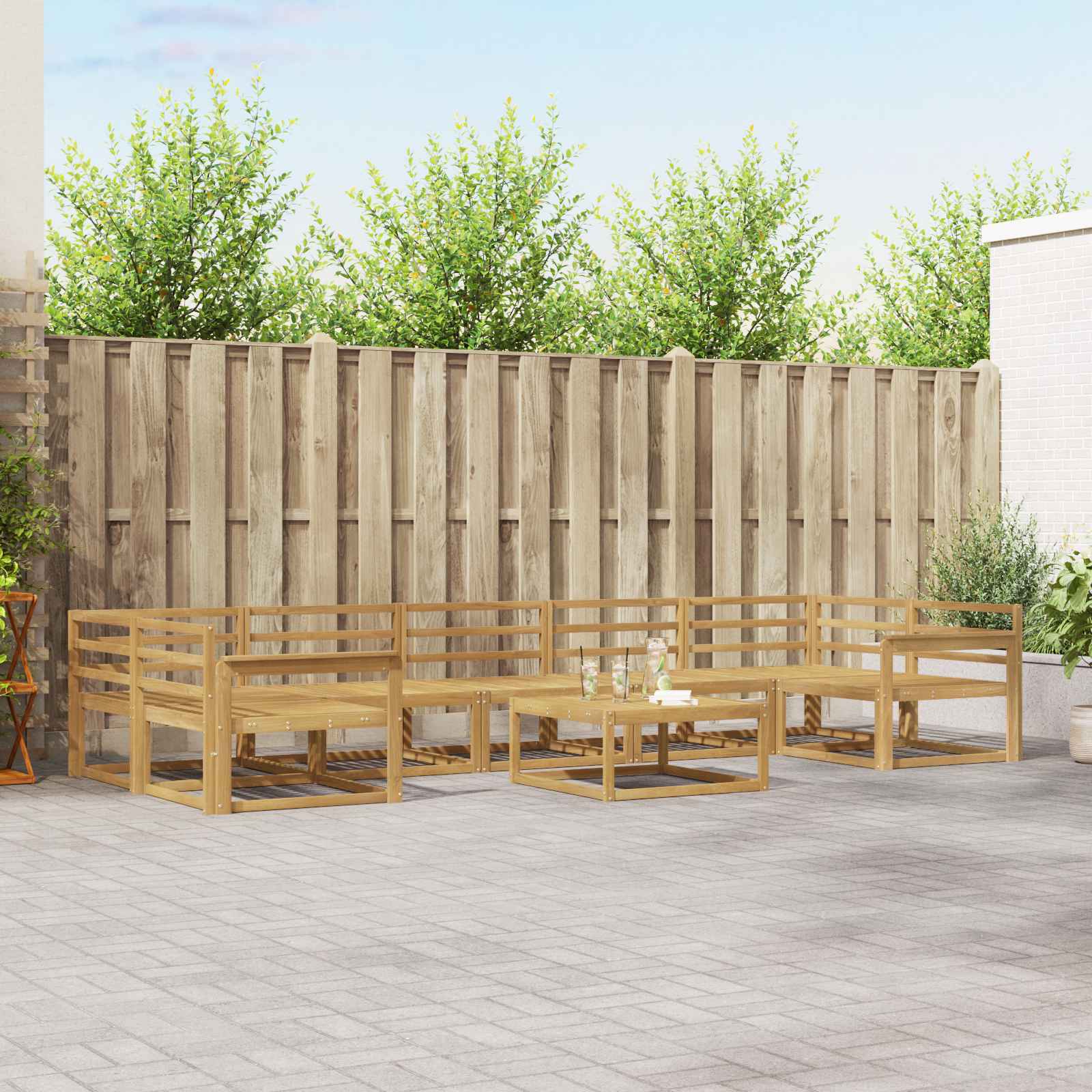 Outdoor-Sofagarnitur 8 pcs Weiß