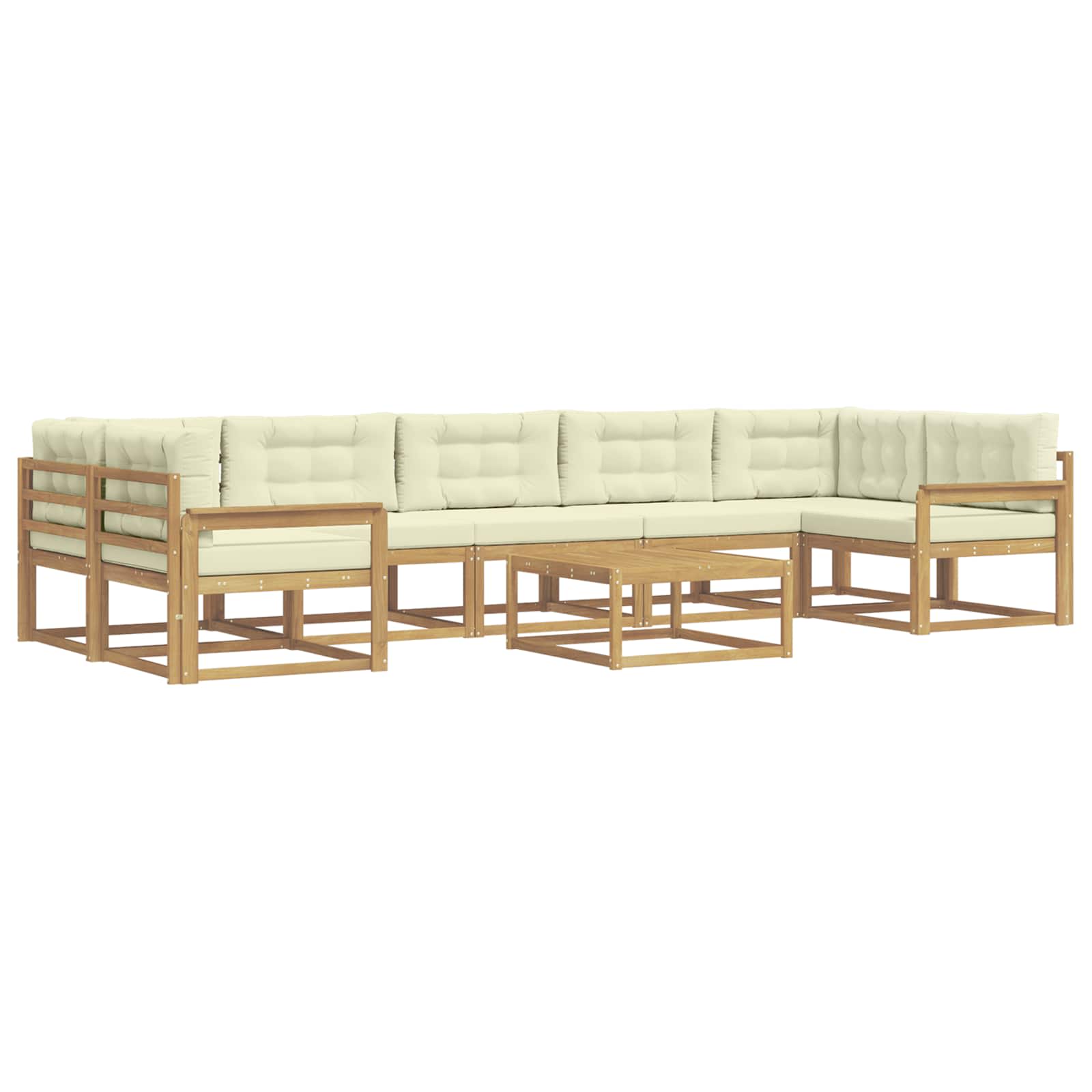 Outdoor-Sofagarnitur mit Kissen 6 pcs Weiß und Creme
